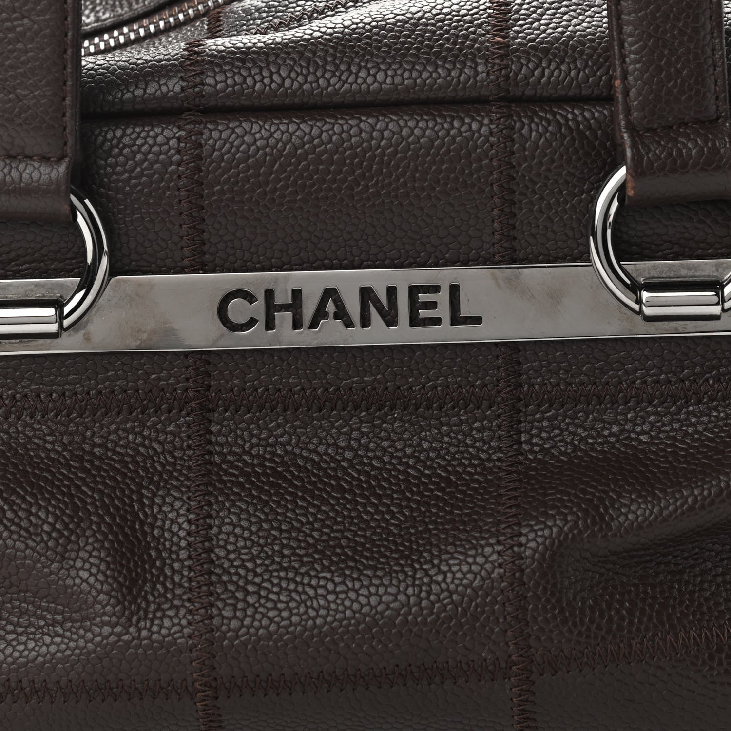 Chanel Caviar Square Stitched Tote Brown 7 of 11
