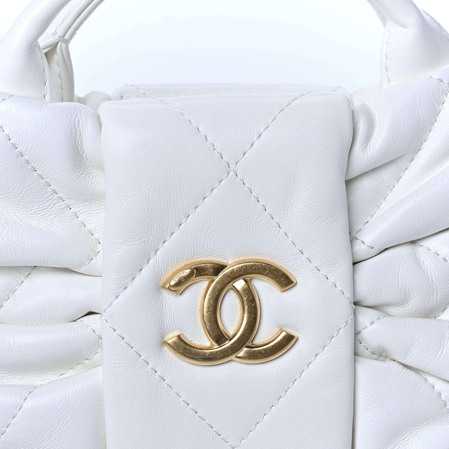 Chanel Lambskin Quilted Mini Bow Bag  White 6 of 9