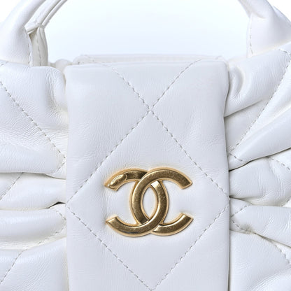 Chanel Lambskin Quilted Mini Bow Bag  White 6 of 9