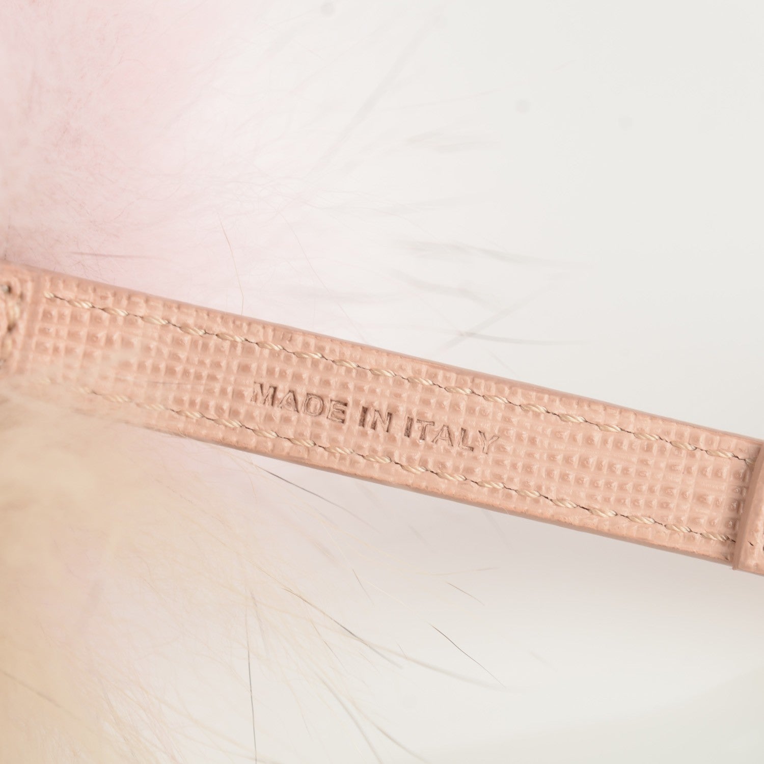 Fendi Fox Fur Vitello Elite Bi-Color Pom Pom Bag Charm Rosa Cammello Cipria 5 of 6