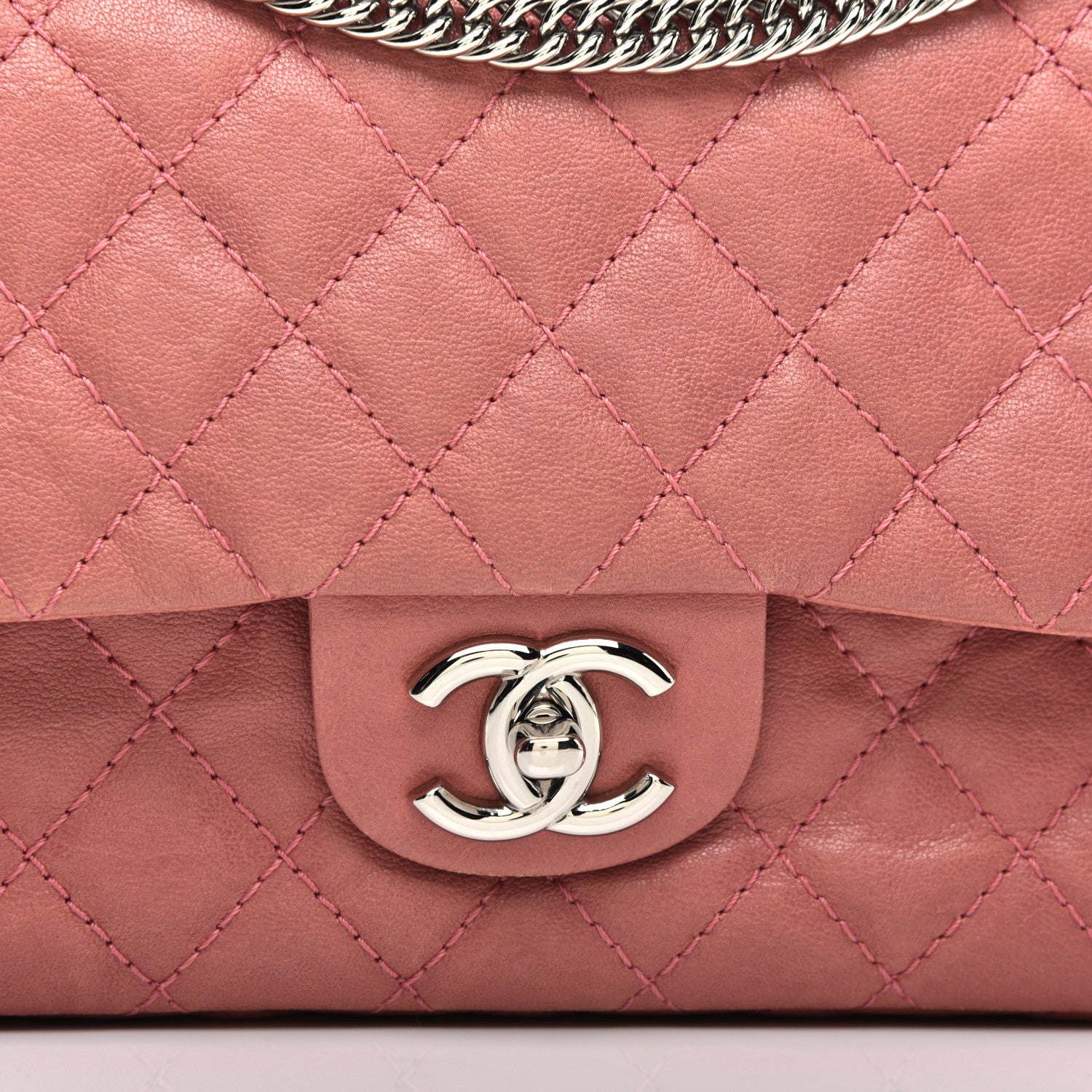 Chanel Washed Lambskin Quilted Medium Double Flap Bijoux Chain Pink 10 of 12