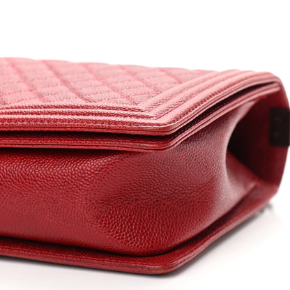 Chanel Caviar Quilted New Medium Boy Flap Dark Red 10 of 11