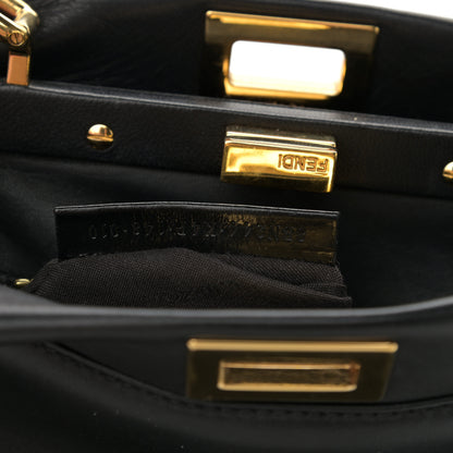 Fendi Nappa Mini Peekaboo Iconic Satchel Black 8 of 11