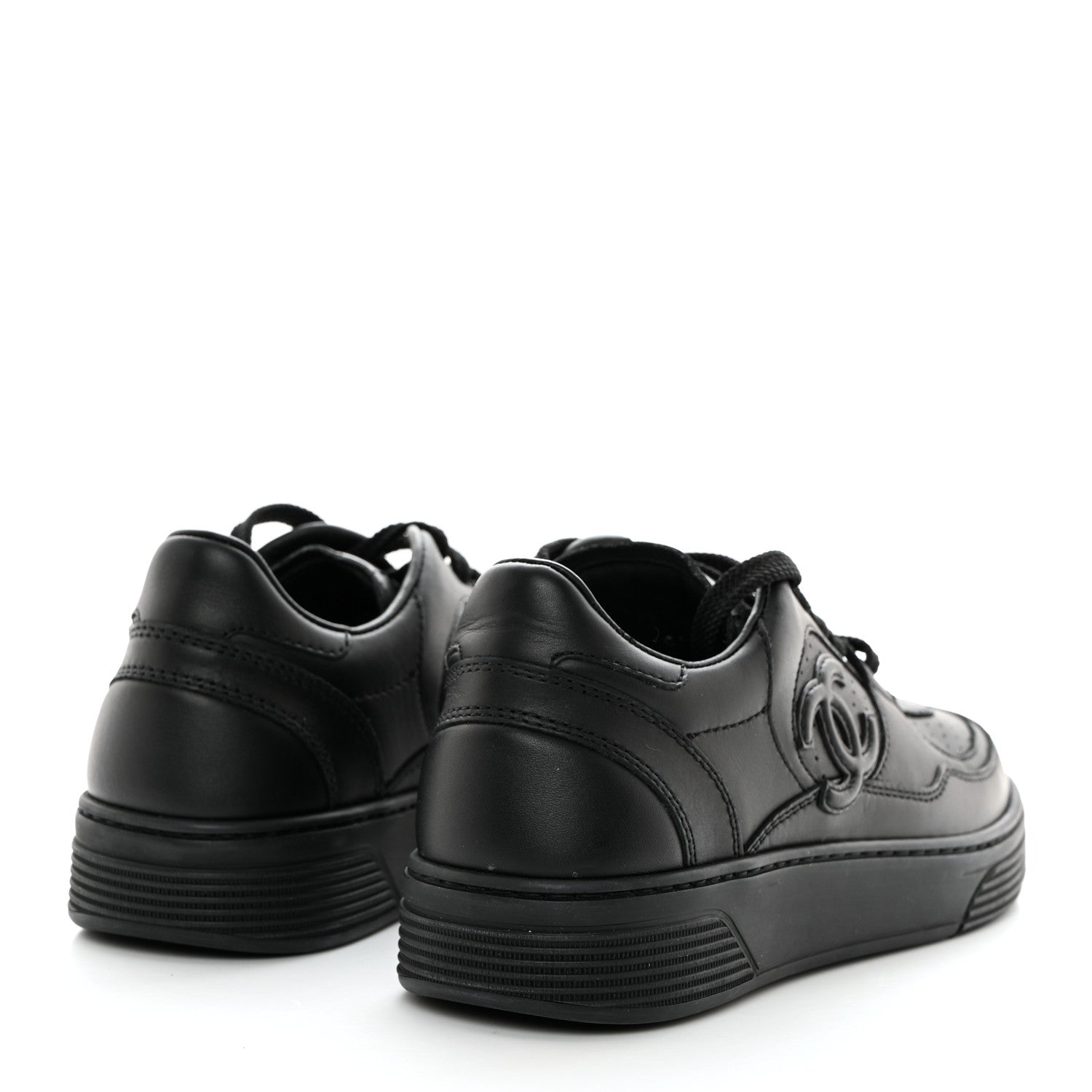 Chanel Calfskin CC Womens Sneakers 35 Black 4 of 10