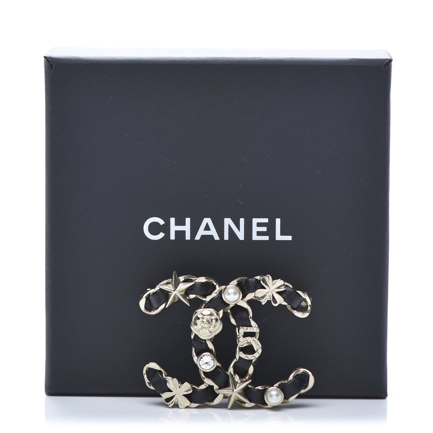 Lambskin Pearl Strass Sergeant Brooch Gold