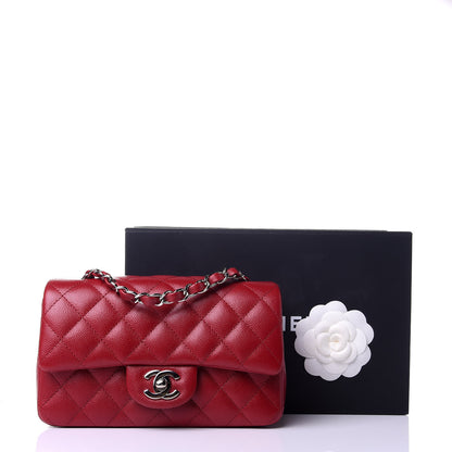 Chanel Caviar Quilted Mini Rectangular Flap Red 11 of 11