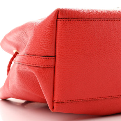 Gucci Calfskin Large Gifford Braided Handle Tote Sporting Red 9 of 11