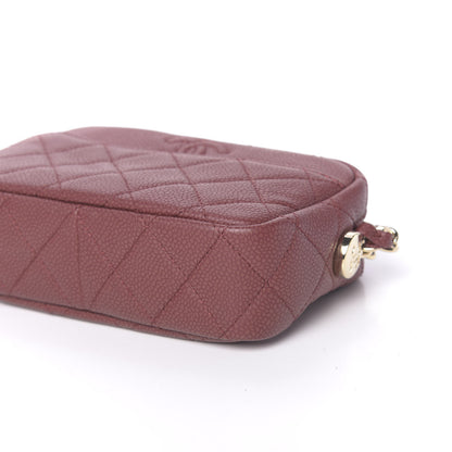 Chanel Caviar Quilted Mini Coco Tassel Camera Case Burgundy 9 of 10