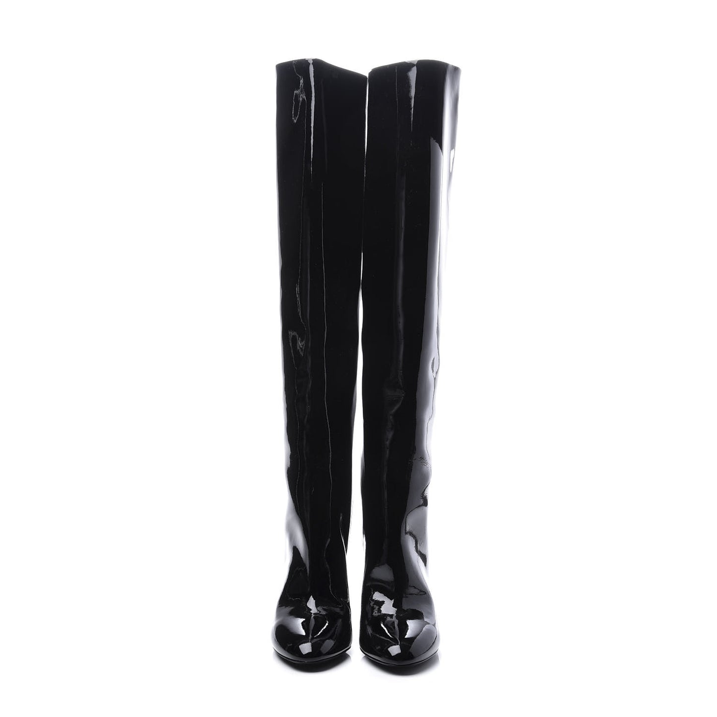 Patent Silhouette Boots 38 Black