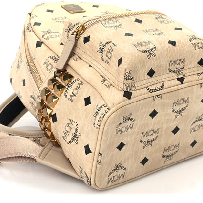 MCM Visetos Side Stud Mini Stark Backpack Beige 7 of 8