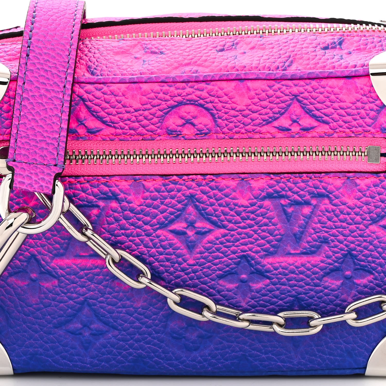 Louis Vuitton Taurillon Illusion Mini Soft Trunk Bleu Rose 7 of 9