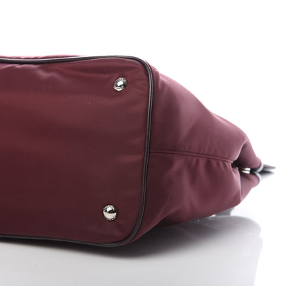 Prada Nylon Tessuto Soft Calf Tote Granato 10 of 10