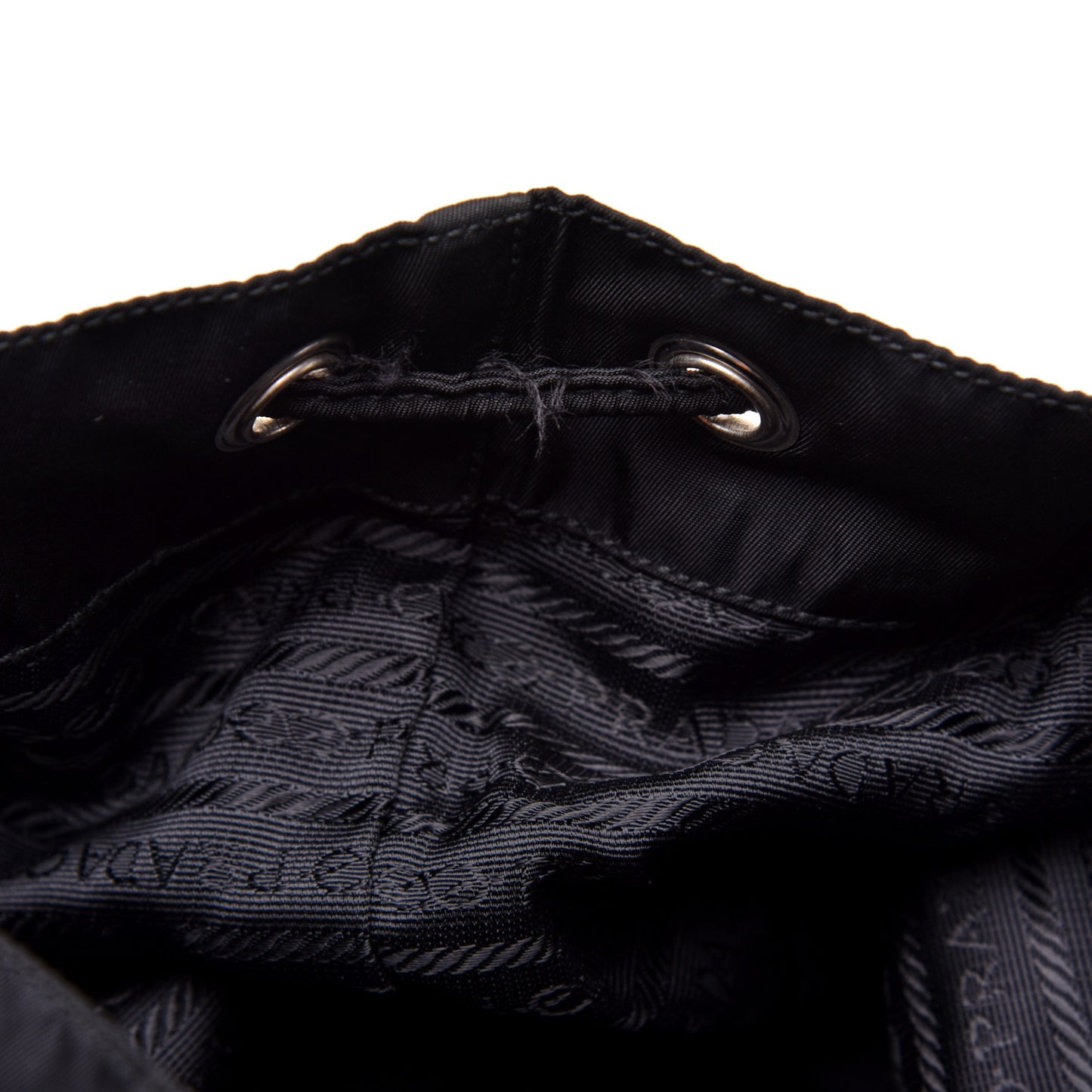 Tessuto Nylon Vela Saffiano Large Backpack Black