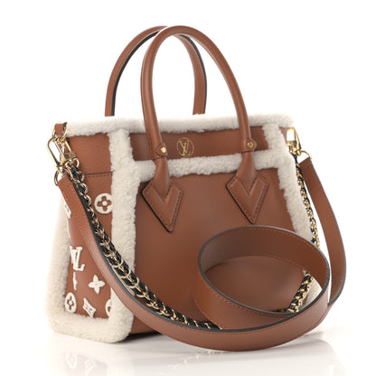 Louis Vuitton Grained Calfskin Shearling On My Side PM Caramel 3 of 10