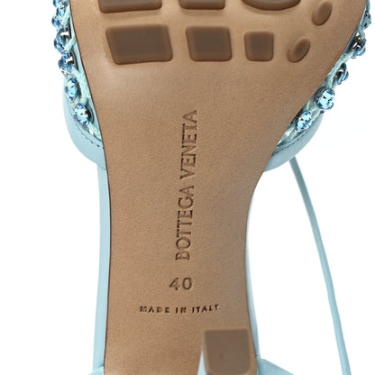 Bottega Veneta Mesh Nappa Crystal Embellished Sparkle Stretch Ankle Tie 90mm Sandals 40 Pale Blue 7 of 9