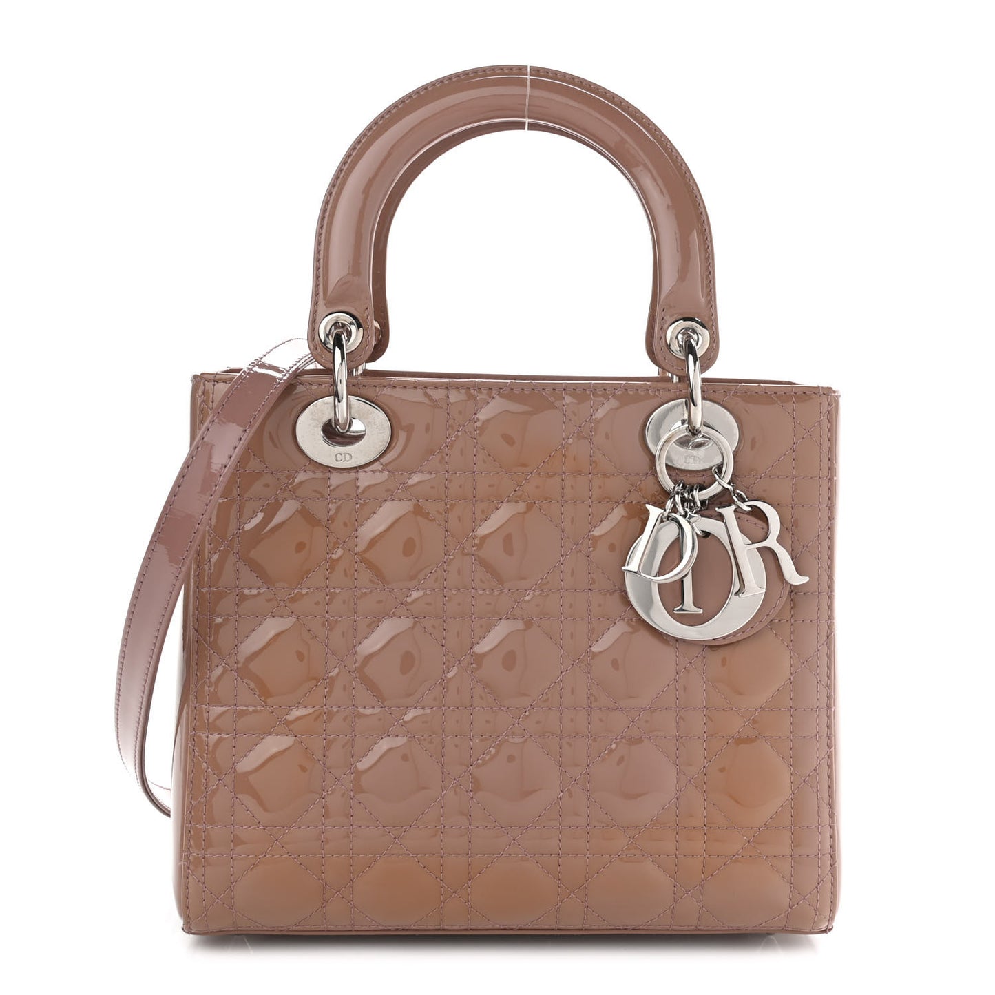 Patent Cannage Medium Lady Dior Brown