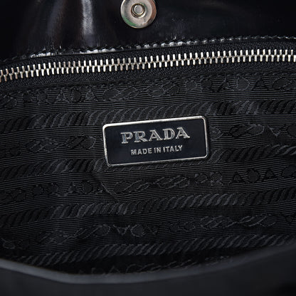 Prada Tessuto Vitello Top Handle Bag Black 6 of 13
