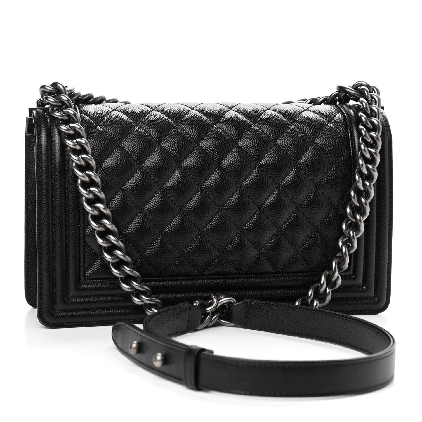 Caviar Quilted Medium Boy Flap Black