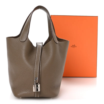 Hermes Taurillon Clemence Picotin Lock 18 PM Etoupe 13 of 13