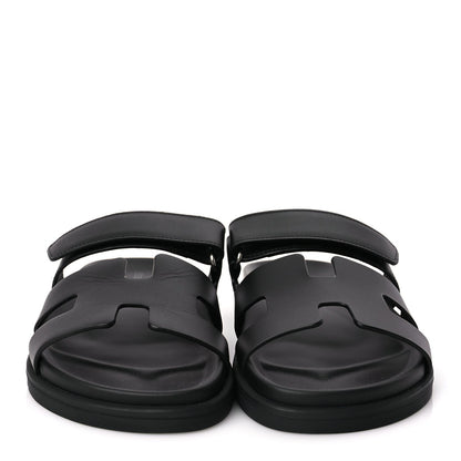 Hermes Calfskin Womens Chypre Sandals 38 Black 3 of 9