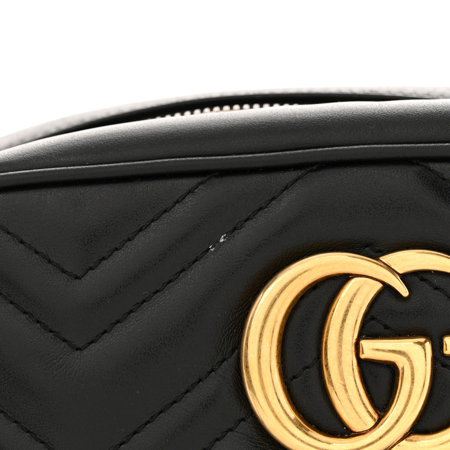 Calfskin Matelasse Small GG Marmont Chain Shoulder Bag Black