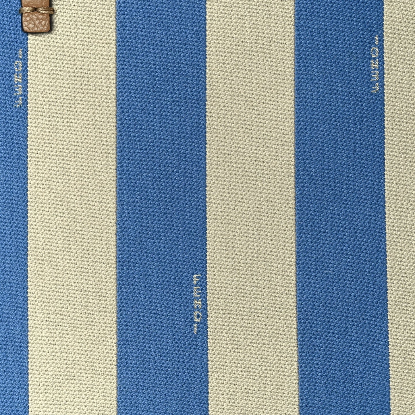 Pequin Stripe FF Large Roll Tote  Cerulean Blue Sand Beige
