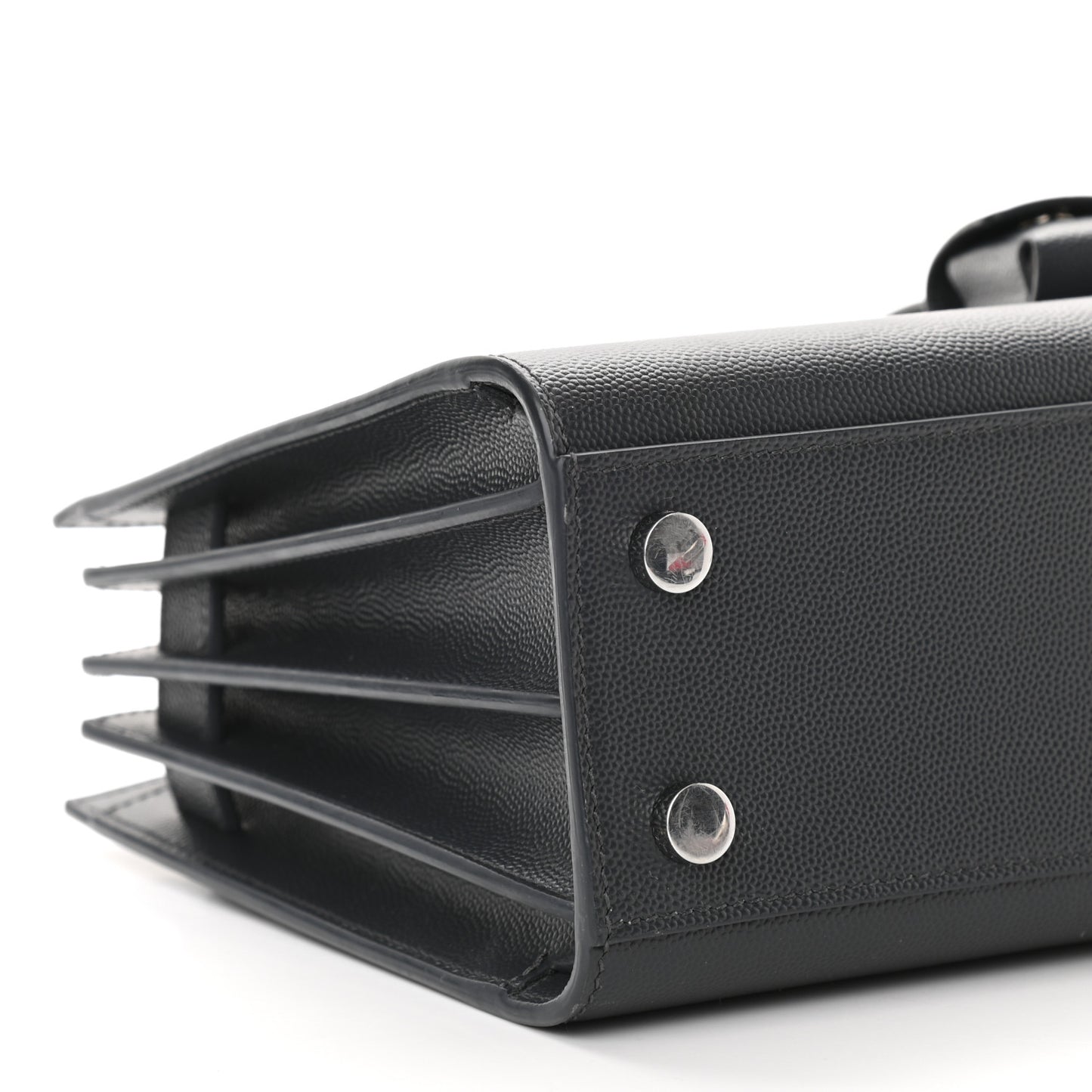 Grained Calfskin Nano Sac De Jour Coal