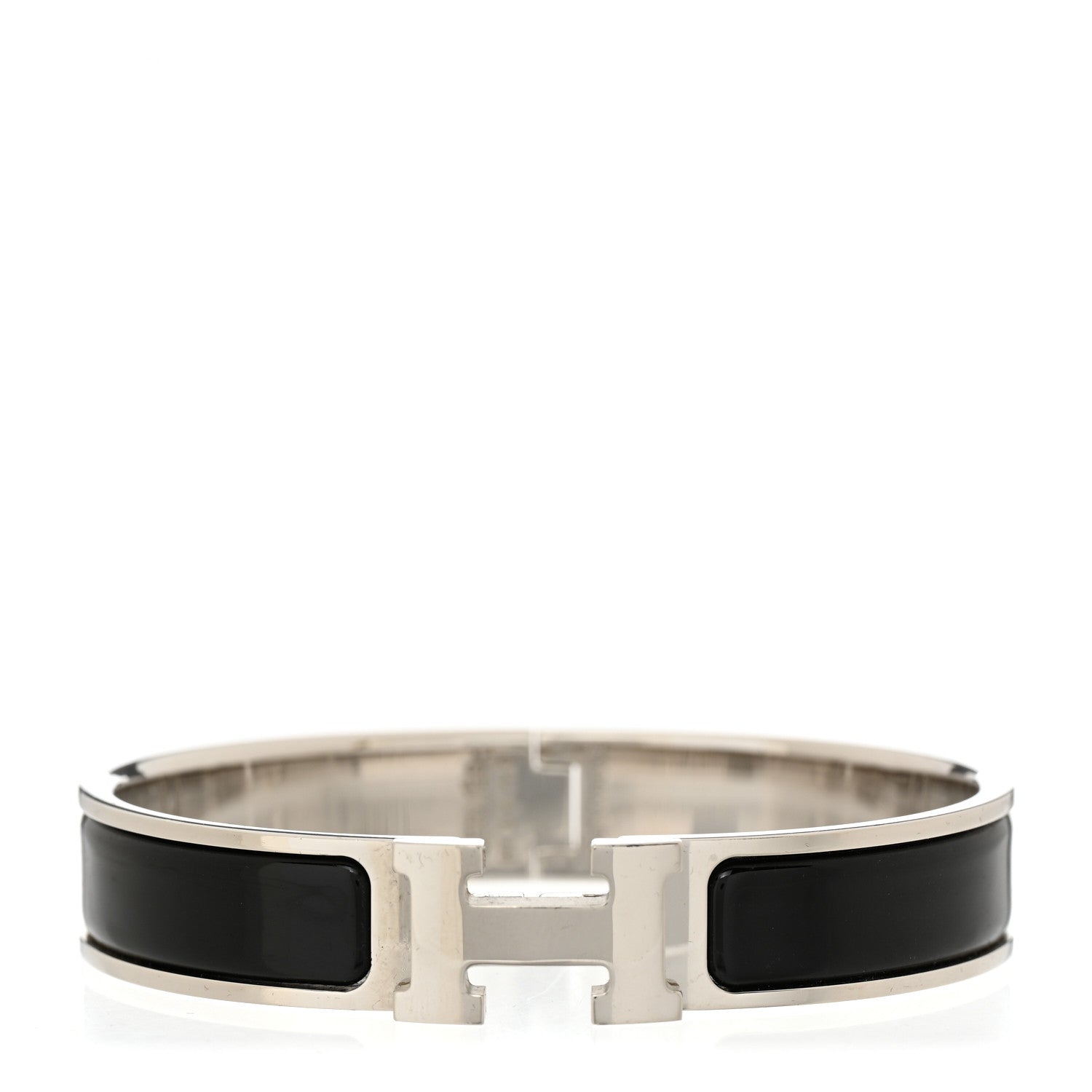 Hermes Enamel Narrow Clic Clac H Bracelet PM Black 1 of 5