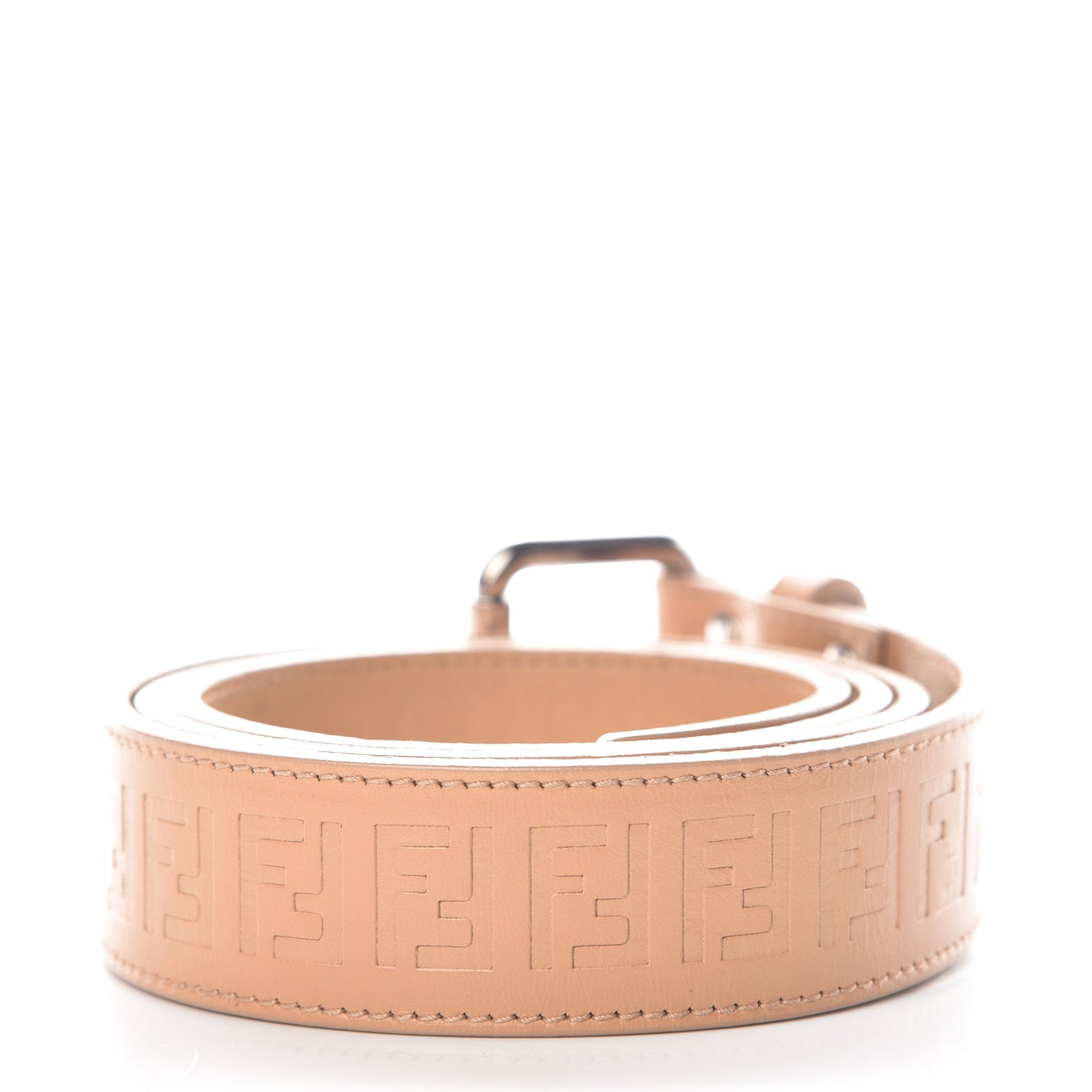 Calfskin FF Embossed Belt 90 36 Beige