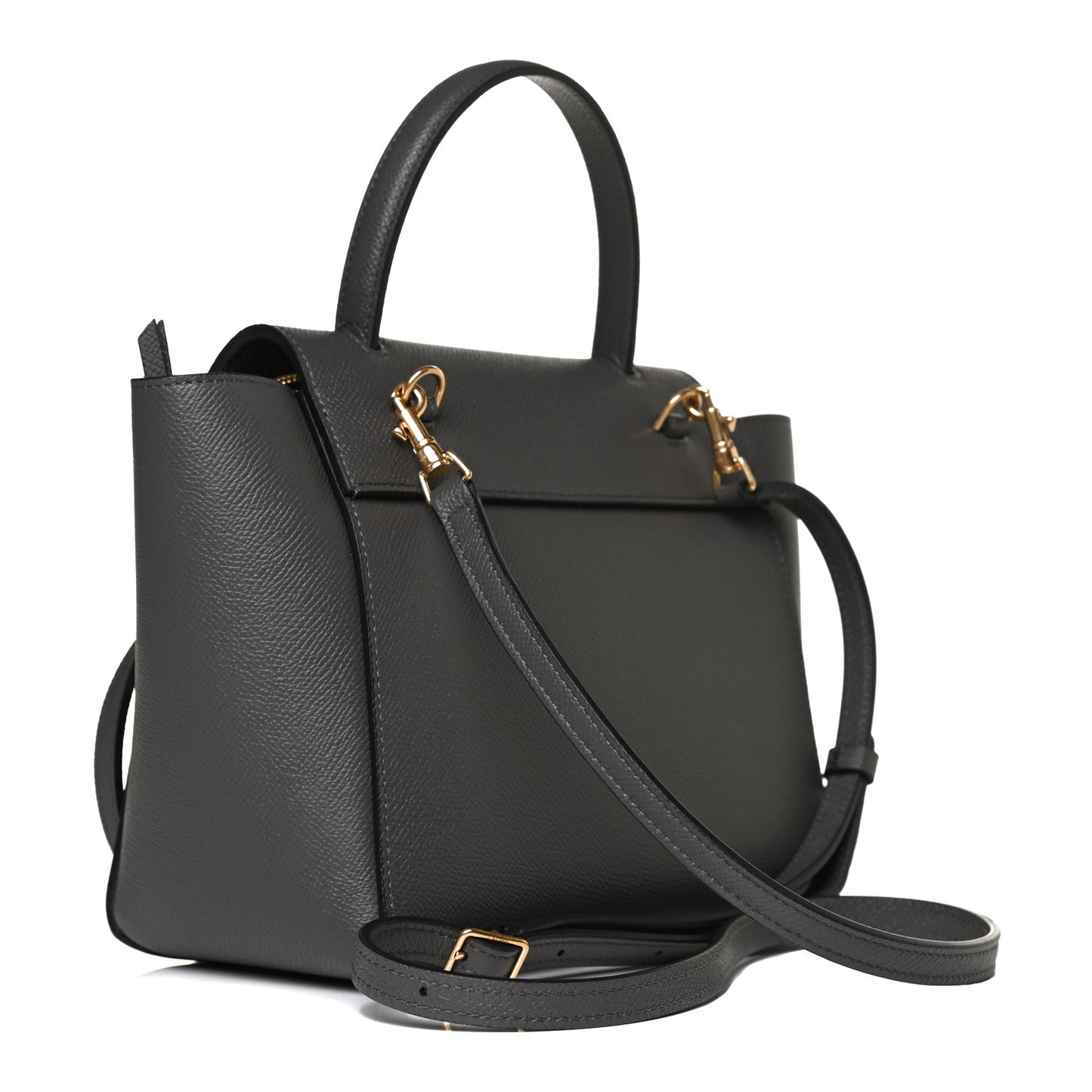 Grained Calfskin Nano Belt Bag Grey