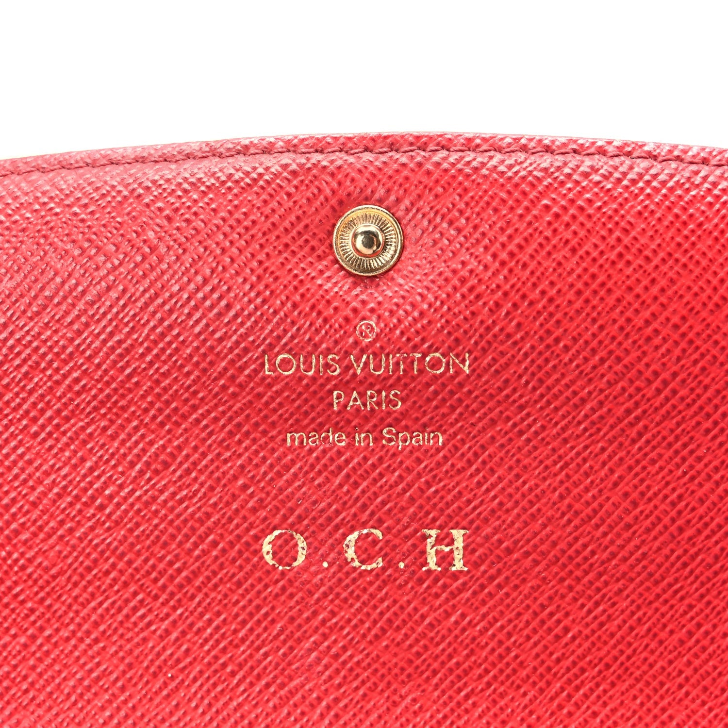 Louis Vuitton Damier Ebene Emilie Wallet Red 6 of 7