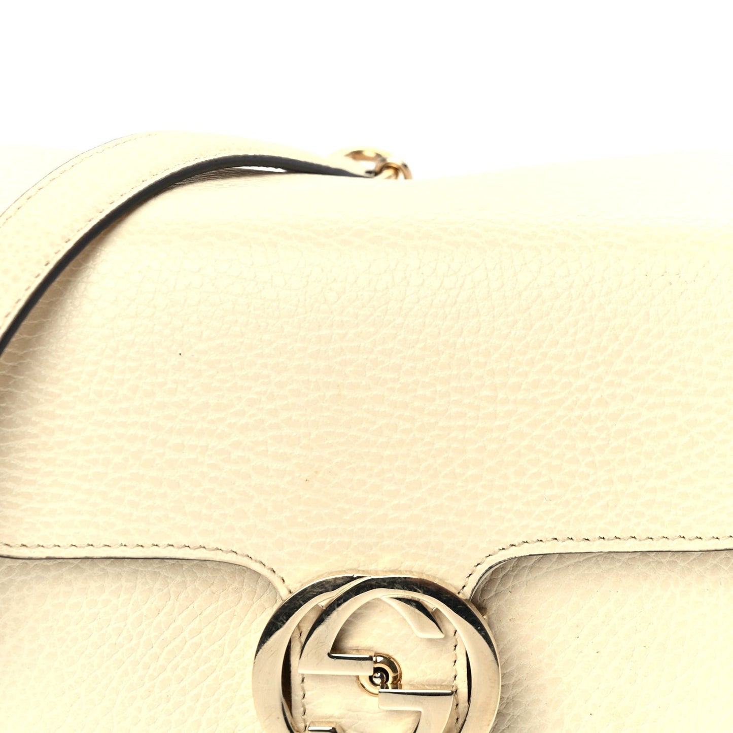Dollar Calfskin Interlocking G Crossbody Bag Mystic White