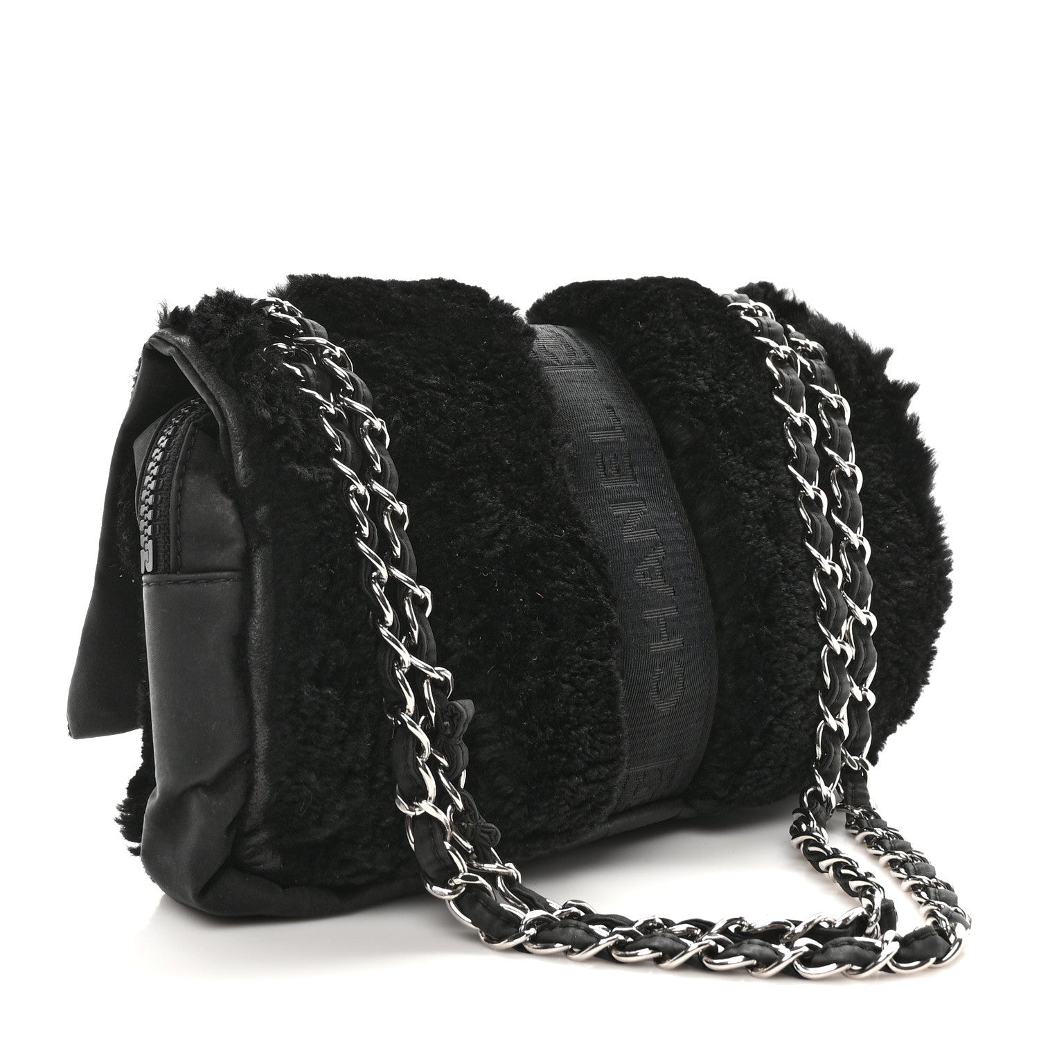 Chanel Rabbit Fur Sport Flap Flap Black 3 of 10