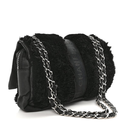 Chanel Rabbit Fur Sport Flap Flap Black 3 of 10