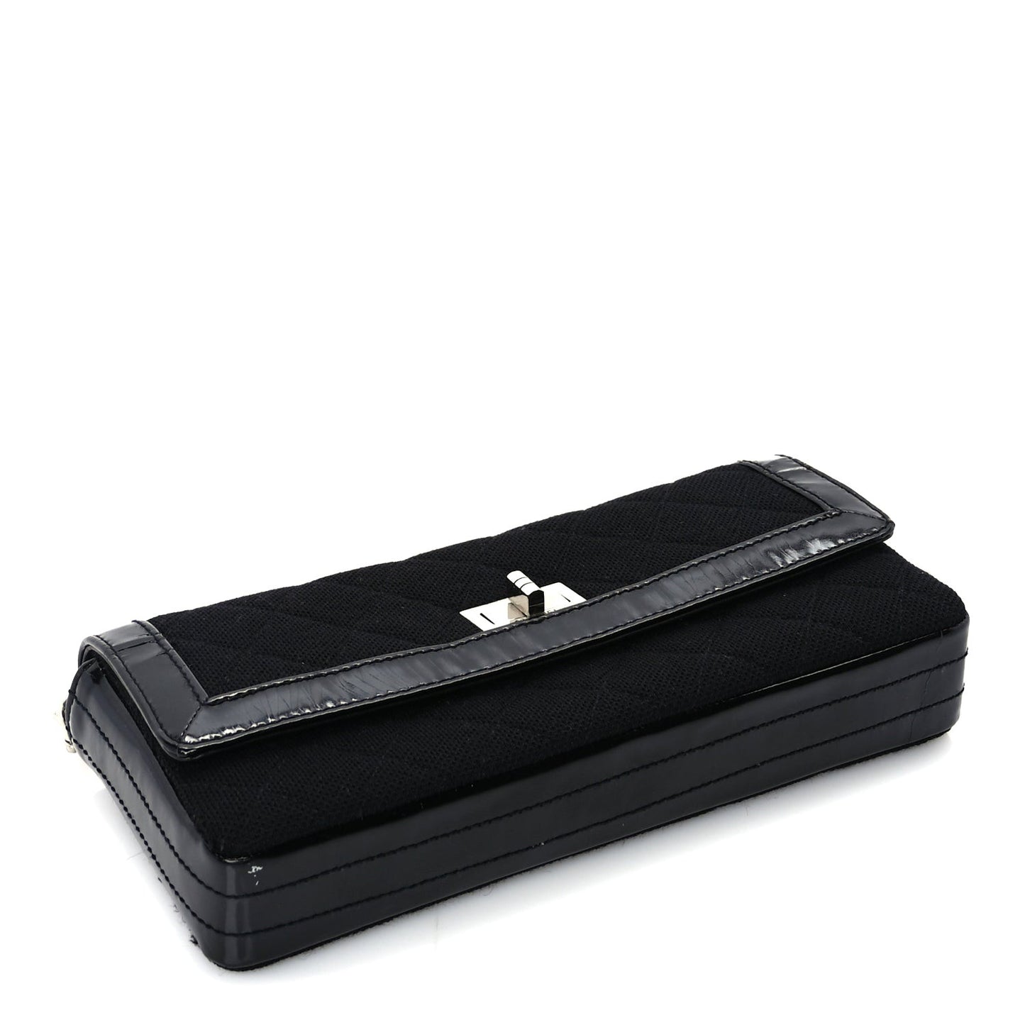 Jersey Patent Quilted 2.55 Reissue East West Flap Black