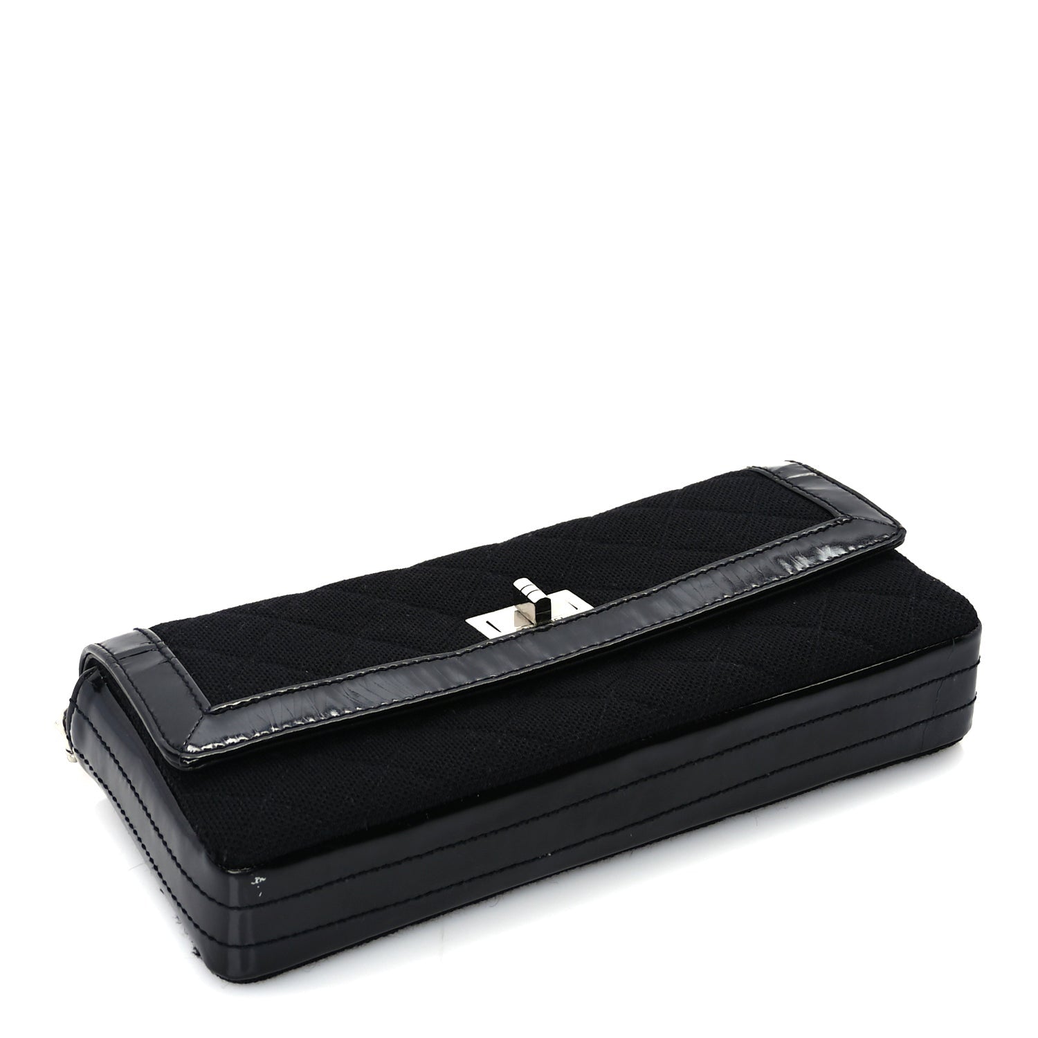 Chanel Jersey Patent Quilted 2.55 Reissue East West Flap Black 3 of 9