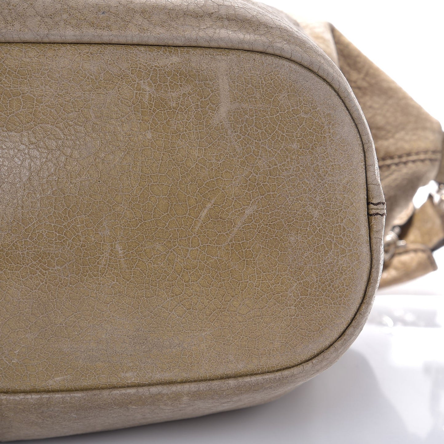 Crackled Calfskin Medium Nightingale Beige