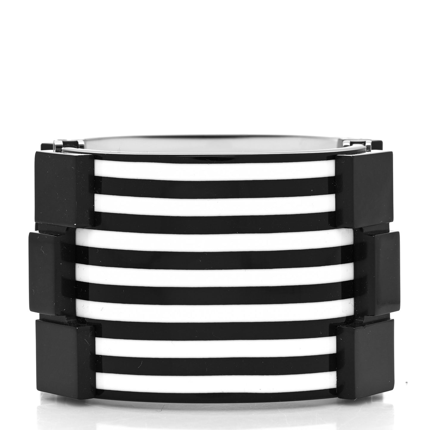 Resin CC Cuff Bracelet Black White