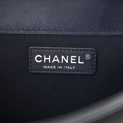 Chanel Calfskin New Medium Boy Reverso Flap Navy 6 of 7