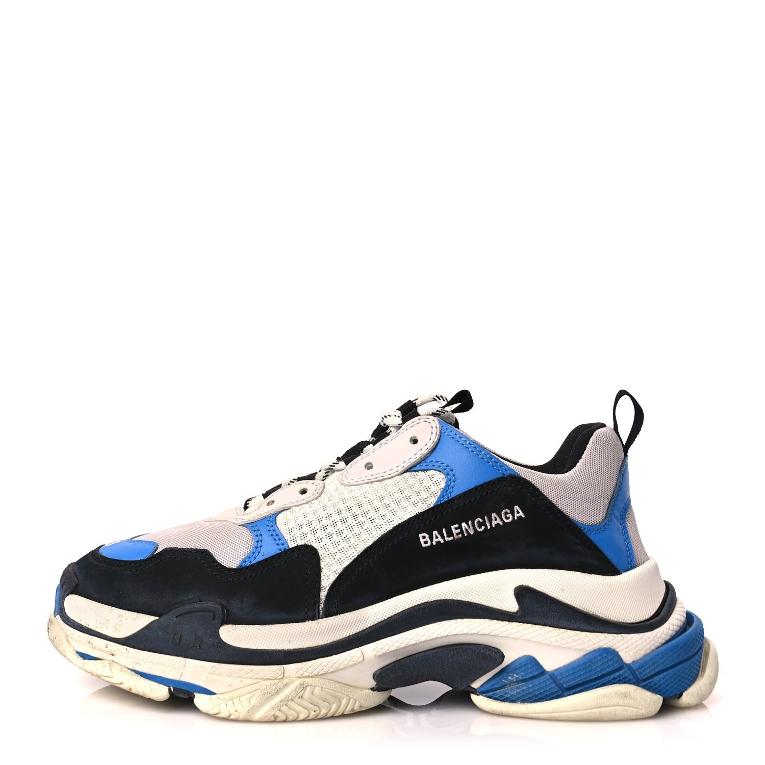 Balenciaga Fabric Mesh Mens Triple S Sneakers 43 Black Blue White 1 of 10