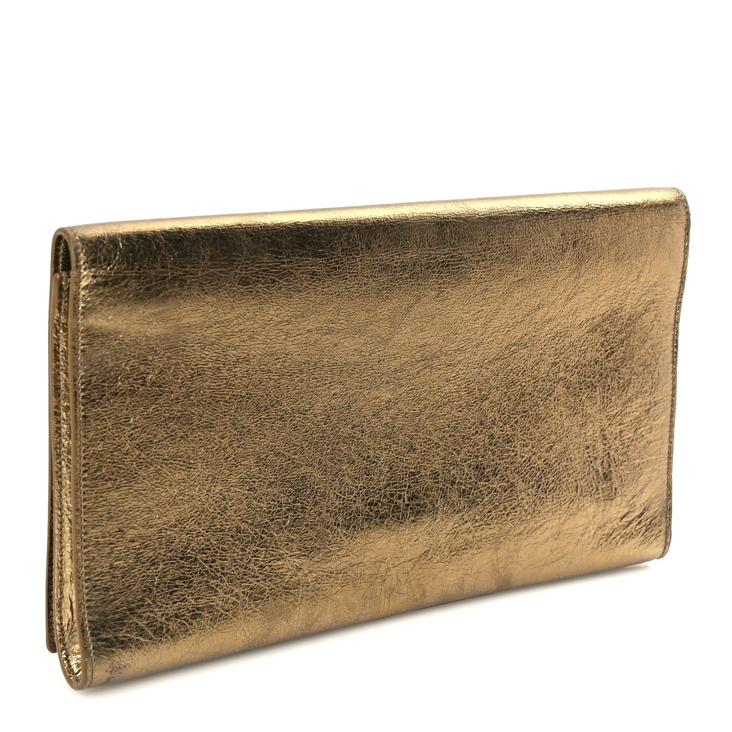 Saint Laurent Metallic Calfskin Monogram Large Belle De Jour Clutch Gold 3 of 7