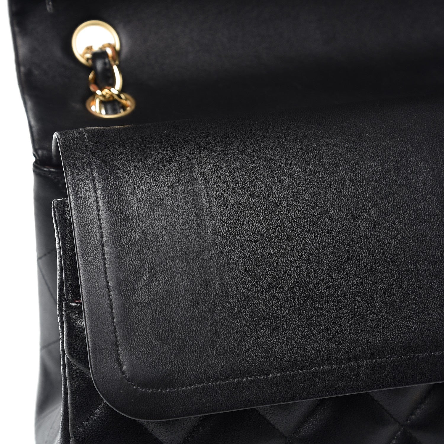 Chanel Lambskin Quilted Jumbo Double Flap Black 9 of 13