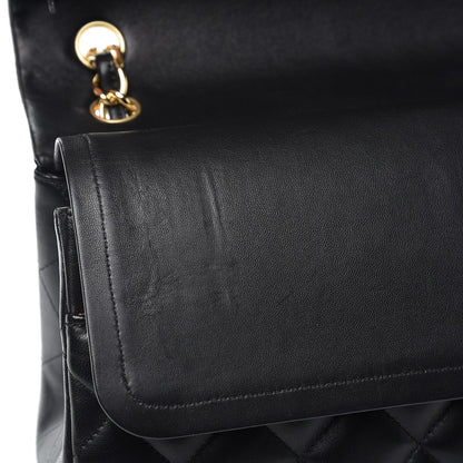 Chanel Lambskin Quilted Jumbo Double Flap Black 9 of 13