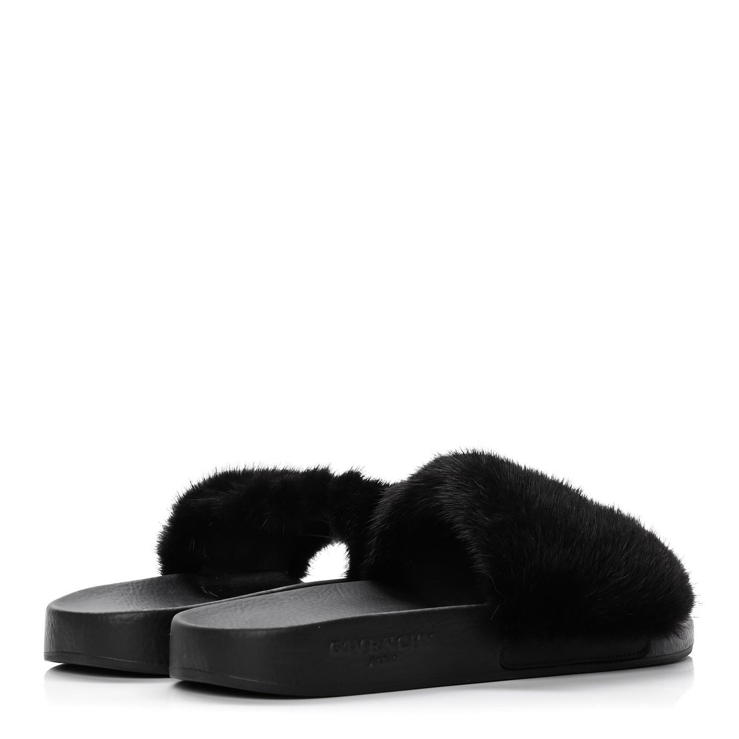 Mink Rubber Slide Sandals 37 Black