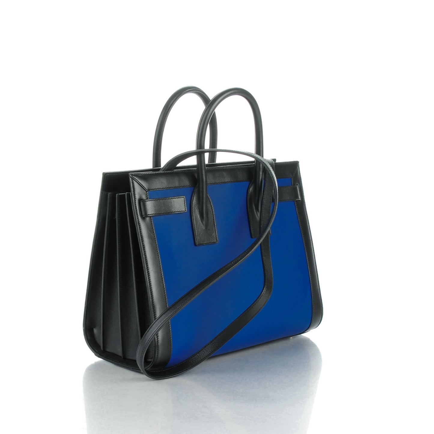 Calfskin Bi-Color Small Sac De Jour Royal Blue Black