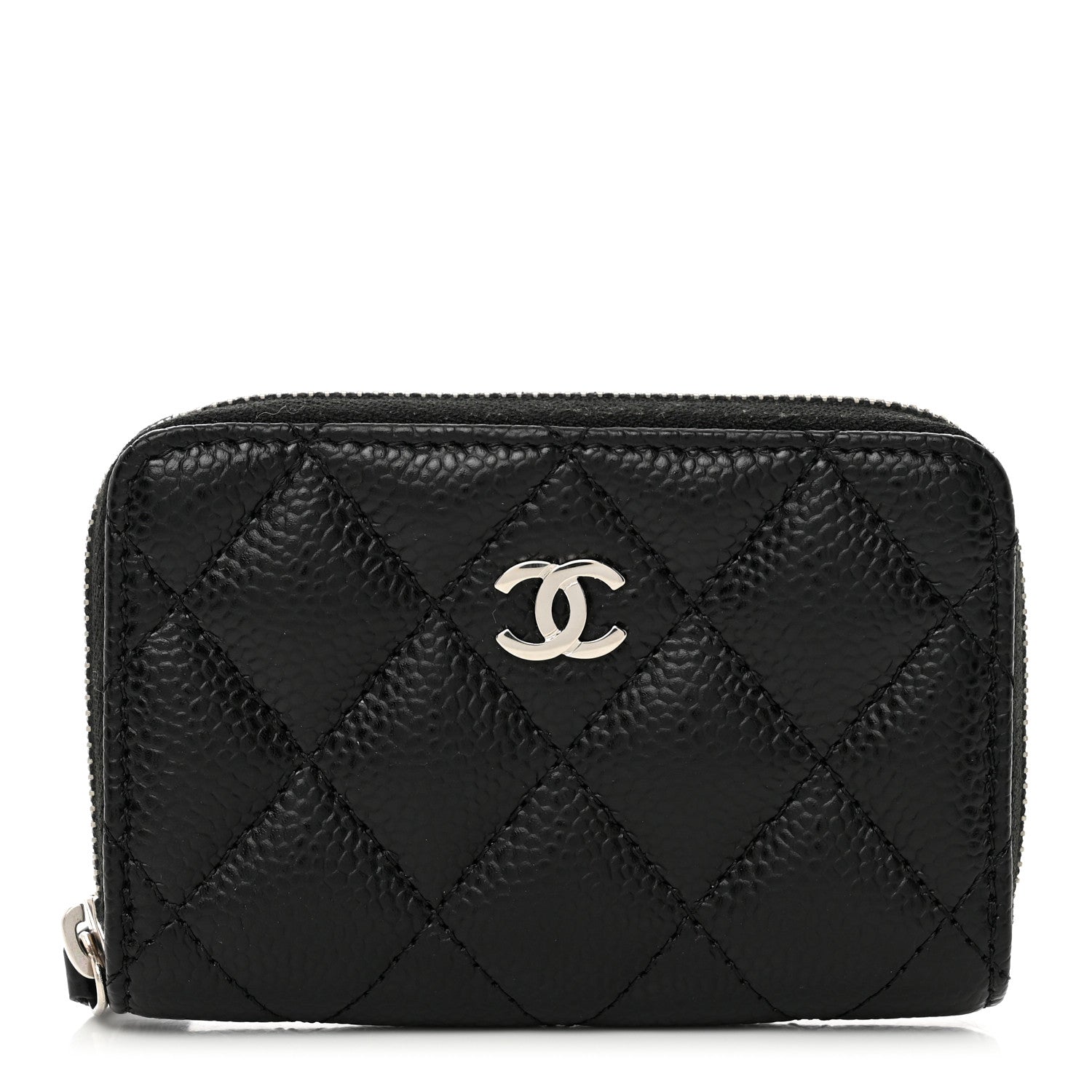 Chanel Caviar Quilted Zip Coin Purse Black 1 of 8