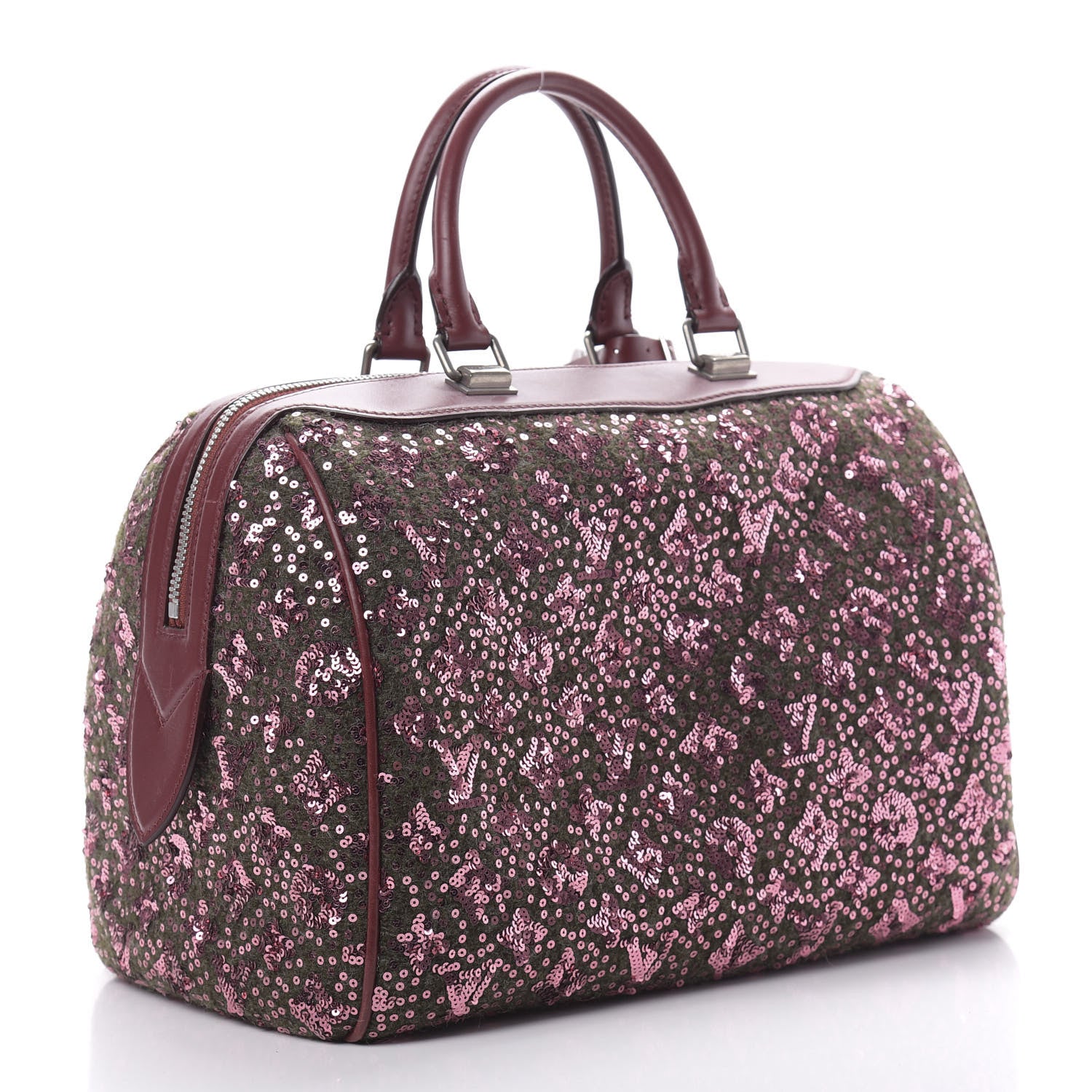 Louis Vuitton Sequin Monogram Sunshine Express Speedy Burgundy 3 of 17