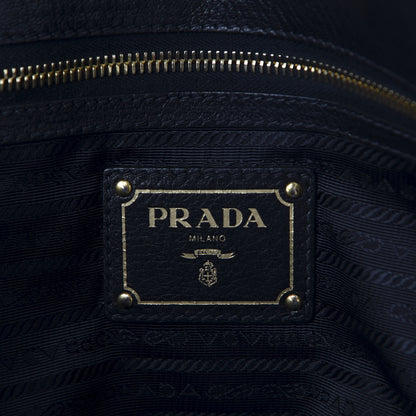 Prada Goatskin Shoulder Bag Black 7 of 9