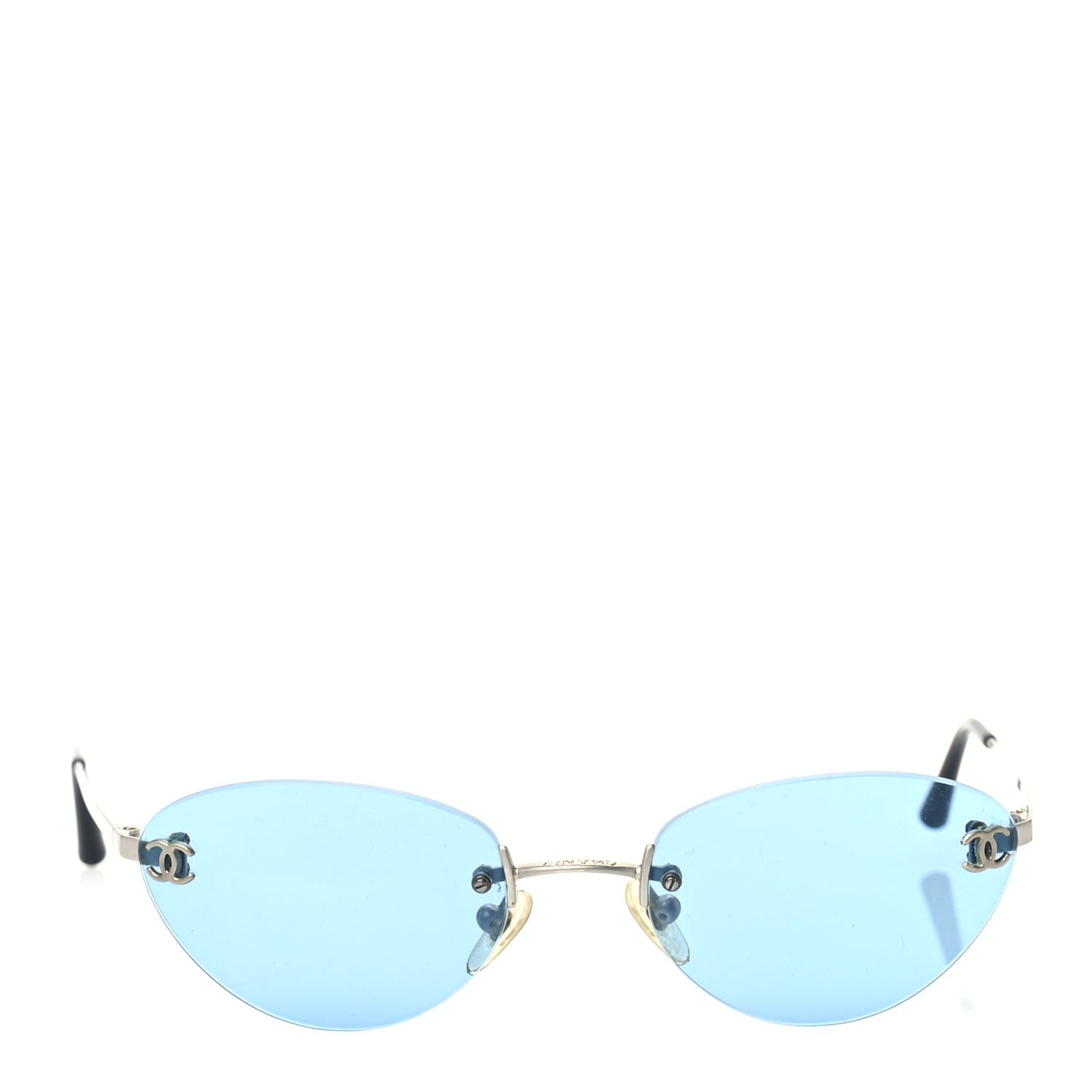 Chanel Metal CC Oval Sunglasses 4013 Blue 2 of 6