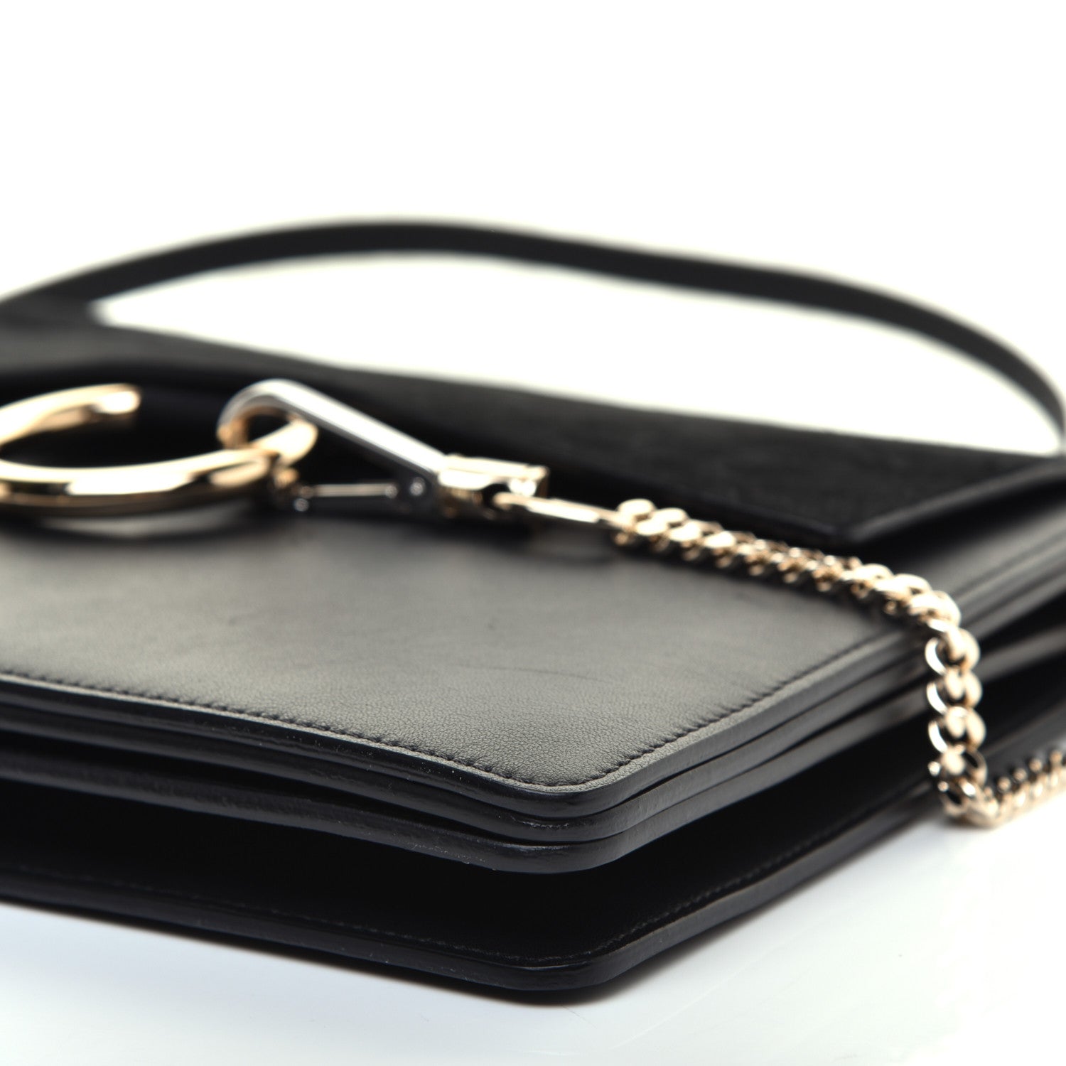 Chloe Suede Calfskin Medium Faye Shoulder Bag Black 7 of 10